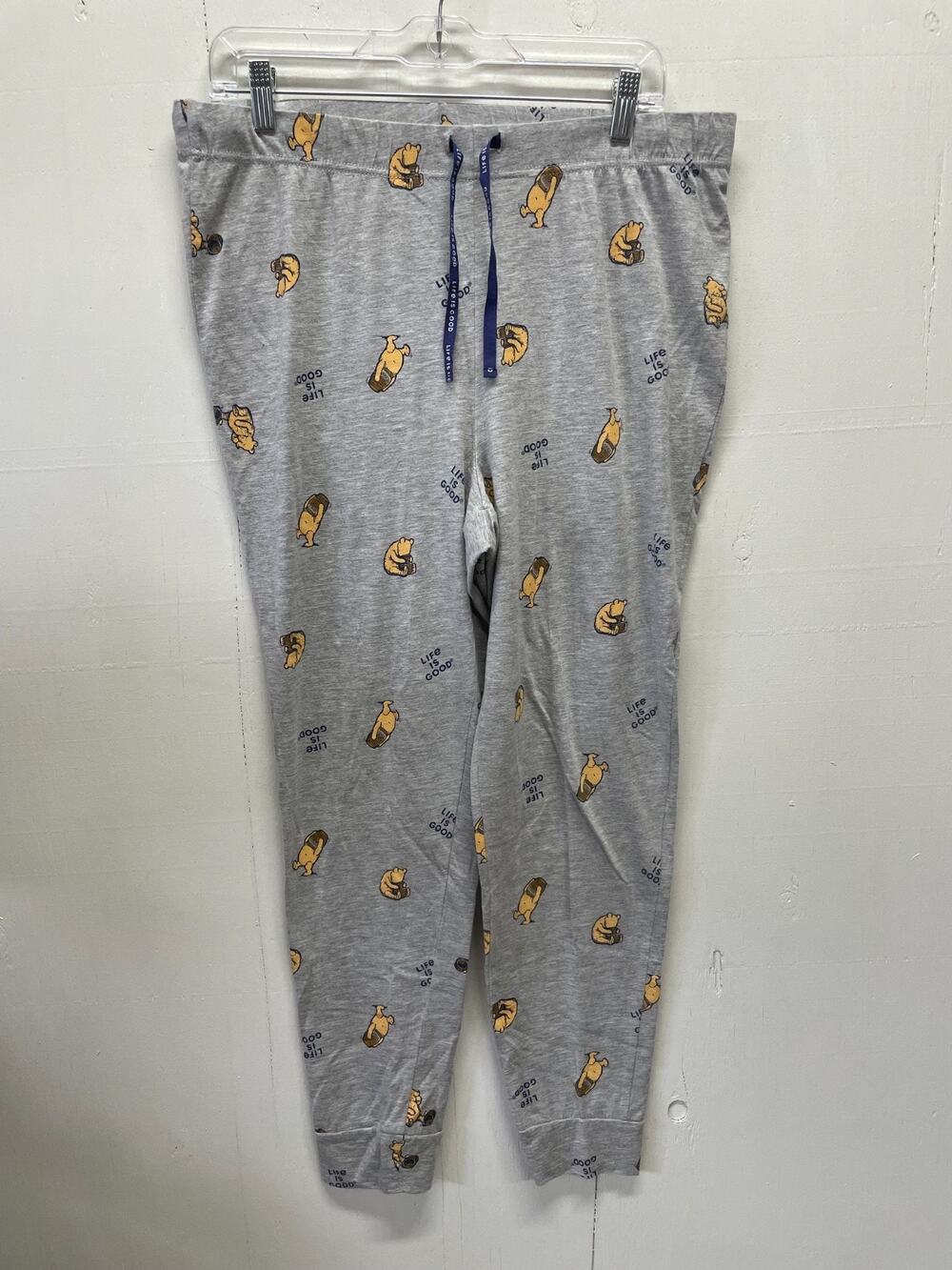 Life Is Good Disney Winnie The Pooh Gray Pajama Pants Size XL Cotton Blend